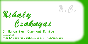 mihaly csaknyai business card