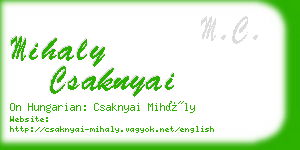 mihaly csaknyai business card